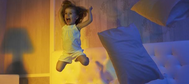 jumping child bedtime